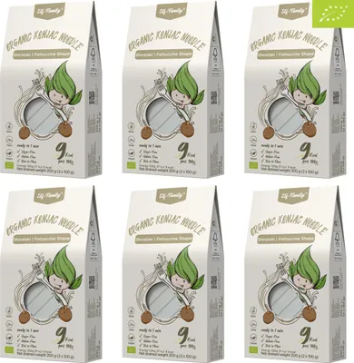 Produktbild von Elf-Family  Konjak Nudeln (-Fettuccine) 9kcal Low Carb Shirataki Nudeln Vegan/Glutenfrei-270g x6er Box(12 pack), Instant Pasta Nudeln ohne kohlenhy