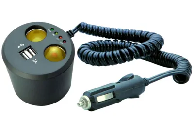 Obrázok produktu pre Dvojitá okrúhla zásuvka 2x12V/24V 2xUSB pre držiak pohára