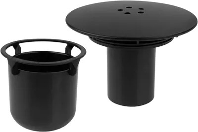 Image de Cache-siphon de douche, chromé, avec siphon amovible, cache-siphon de rechange, cache-siphon de douche, écoulement rapide, noir, 90 mm (noir)