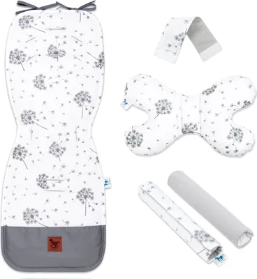 Produktbild von Pepi Doppelseitige Sitzauflage für Kinderwagen mit Samt - 5er Set Sitzeinlage Sitzbezug für Buggy Babyschale Summer Wind
