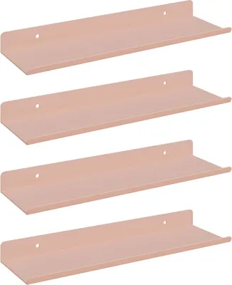 Immagine prodotto di vidaXL Mensola sospesa, 4 pezzi, rosa, 30 x 9 x 2,5 cm, acciaio