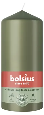 Produktbild von Bolsius Stumpenkerze olive 13 cm Ø 6,8 cm