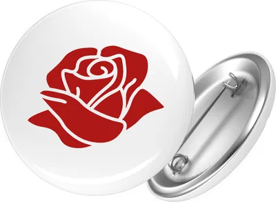 Produktbild von Huuraa Button Rose Blüte 25mm rund mit Sicherheitsnadel Ansteckbutton Geschenkidee