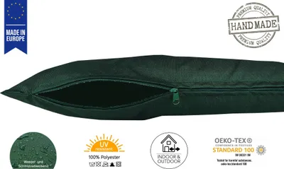 Produktbild von JACK 2er Set 45x45cm Outdoor Kissenhülle Bezug Kissen Hülle Lounge Garten Einfarbig, Farbe:Dunkelgrün