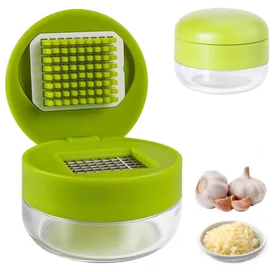 Produktbild von Knoblauchpresse Edelstahl Mini, spülmaschinenfest, leicht 99g – Knoblauchzerkleinerer & Küchenhelfer für Ingwer, Chili & Obst