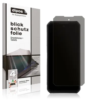A product package for a screen protector is shown next to a smartphone with a screen protector applied.