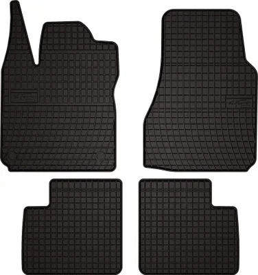 Image de Tapis de sol voiture en caoutchouc pour Renault Twingo II (2007-2014, hatchback) Noir, lot de 4 pièces, fixations