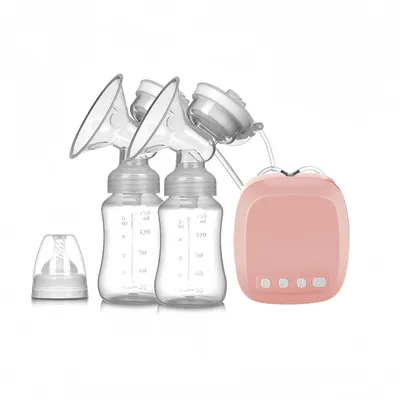 Produktbild von Elektrische Milchpumpe Doppel-Milchpumpe,Leise Tragbare Milchpumpe zum Muttermilch Abpumpen, 2 Modi & 9 Saugstufen,Rosa