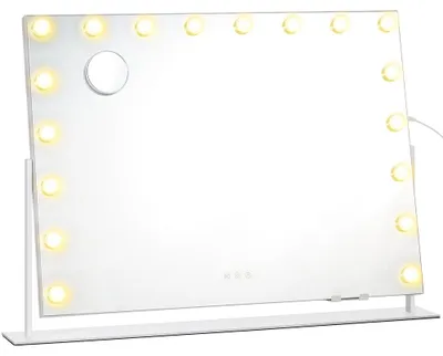 Immagine prodotto di Specchio da trucco con illuminazione a LED e controllo touch | Bianco | 90x12x65 cm