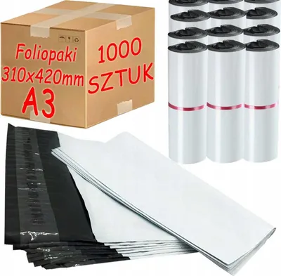 Zdjęcie produktu dla Foliopaki Kurierskie Białe A3 310x420mm - 1000 szt.