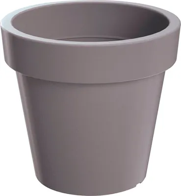 Produktbild von Prosperplast Blumentopf Lofly, Grau, 34.5x34.5x31.8 cm, Rund, Kunststoff, Wetterbeständig, Innen- und Außenbereich, Matt, leicht zu reinigen