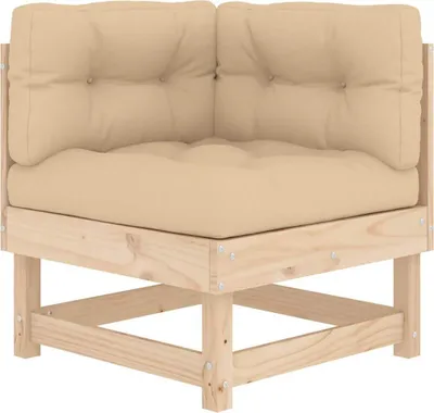 Produktbild von vidaXL Ecksofa mit Kissen Massivholz Kiefer