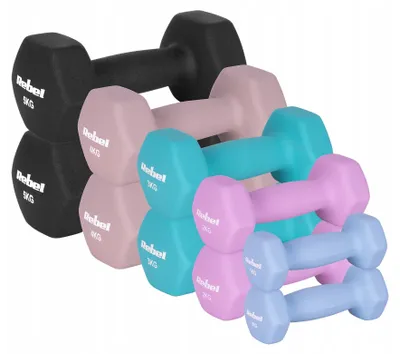 Immagine prodotto di Manubri REBEL ACTIVE RBA-2330-S5 in ghisa neoprene HEX set da 30 kg (2x1 kg+2x2 kg+2x3 kg+2x4 kg+2x5 kg)