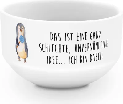Produktbild von Mr. & Mrs. Panda salatschälchen Pinguin Lolli - Weiß - Geschenk, Obstschale, schale, Müslischale, Suppenschüssel, Schüssel, Spruch, Unvernünftig, Süßigkeiten, joghurtbowl