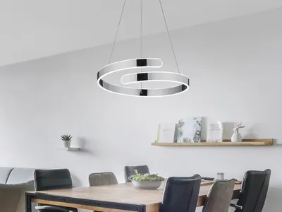 Produktbild von Reality Leuchten Pendelleuchte PARMA DH 50x150 cm silber Hängelampe