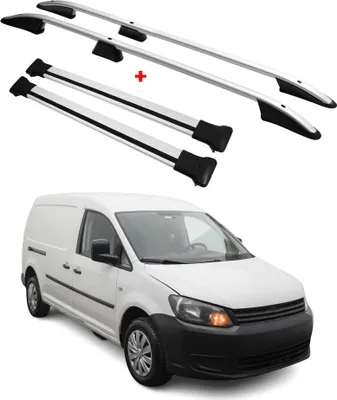 Image de Kit Barres de toit pour VW Caddy 2010-2015 Alu Gris L2 Empattement Long 4x