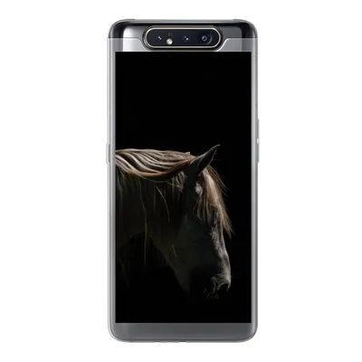 Produktbild von MuchoWow® Handyhülle Schutzhülle Hülle für Samsung Galaxy A80 Pferd - Tiere - Weiß Silikon Softcase Handy Hülle - Schutzdeckel