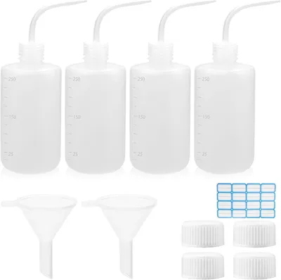Produktbild von Squeeze-Flaschen 250 ml, 4er Pack, Sicherheitswasflaschen mit schmaler Öffnung, für Küche
