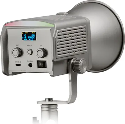 Zdjęcie produktu dla AR-600C Przenośne światło wideo RGB, 50 W, fotografia, światło wypełniające LED, 2700 K šC 6500 K, światło studyjne COB, 18 efektów świetlnych, sterowanie APP z reflektorem do użytku na zewnątrz i wewnątrz, transmisje wideo na żywo, fotografia portretowa produktów