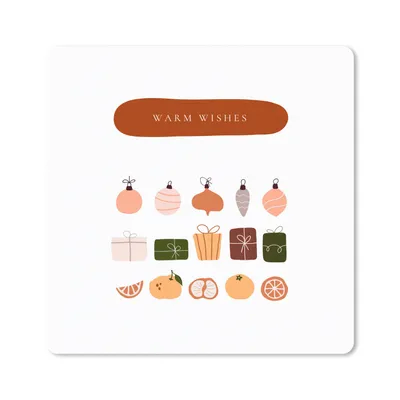 Produktbild von MuchoWow® Mauspad Mousepad Geschenke - Weihnachtskugeln - Früchte - Zitate 20x20 cm - Mousepads - Maus Mat - Pad - Mausunterlage - Desk Mat - Bureauartikeln