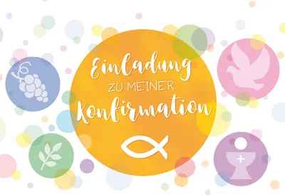 Produktbild von Konfirmation Einladungen  5 Karten im Format 105x145cm mit Briefumschl