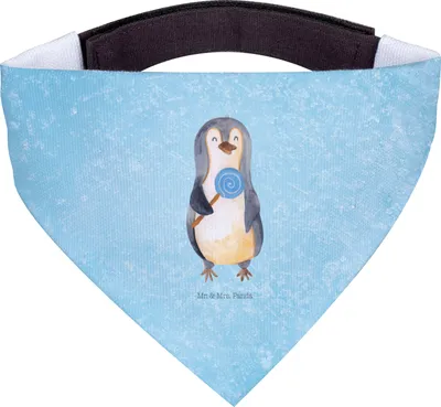 Produktbild von Mr. & Mrs. Panda Hunde-Halstuch Pinguin Lolli - Eisblau - Geschenk, Hundehalstuch, Tuch, Süß, Halstuch Für Hunde, Süßigkeiten, Pinguine, Hund, Naschen, Spruch, Heißhunger