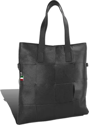 Produktbild von Florence Tote Bag Echt-Leder Tasche Damen Shopper schwarz 37x38x6 inklusive Feenanhänger D2OTF116S