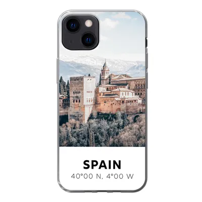 Produktbild von MuchoWow® Handyhülle Schutzhülle Hülle für iPhone 13 Spanien - Schloss - Vintage - Sommer Silikon Softcase Handy Hülle - Karteninhaber