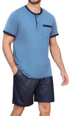 Imagen del producto de Solidchoice - Pijama de algodón para hombre, de 2 piezas
