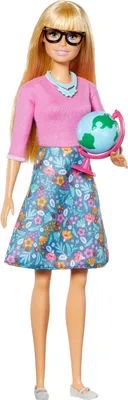 Produktbild von Barbie Lehrerin-Puppe, blond, mit zehn Zubehörteilen für den Unterricht, Geschenk für Kinder im Alter von 3 bis 7 Jahren, Modepuppe, Weiblich, 3 Jahr(e), Junge/Mädchen, 330,2 mm, 120 g
