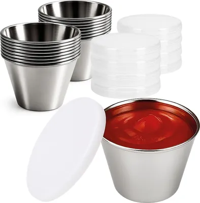 Produktbild von com-four® 16x Saucenschälchen mit Deckel - kleine Schalen Ø 6 cm