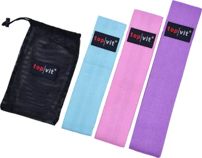 Produktbild von top | vit® hip.band (3er Set) I Booty Resistance Loop Band in drei unterschiedlichen Stärken, Größen | Hip Sport Fitnessbänder aus Stoff