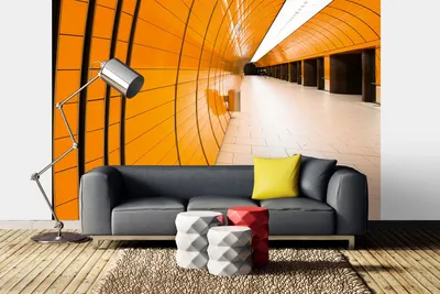 Produktbild von Vlies Fototapete U-BAHN-KORRIDOR 375 x 250 cm (inkl. Kleister) - Vlies Tapete, Wandtapete, Wandbilder - Tapete für Wohnzimmer Schlafzimmer, Büro, Küche - Montagefertig