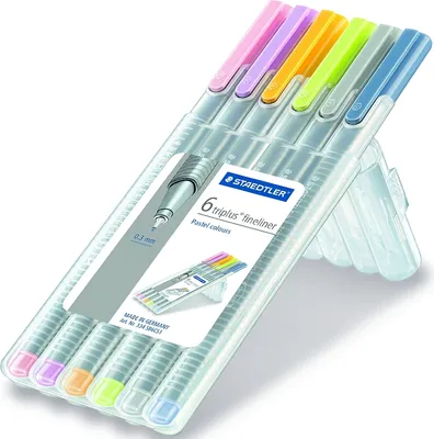 Immagine prodotto di Penna a punta fine triplus 0,3 mm, confezione da 6 pezzi assortiti, confezione da 10 pezzi