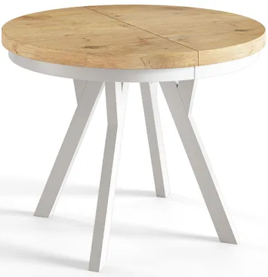 Produktbild von Esstisch Rund Evo, Moderner Esstich Ausziehbar, Tisch mit Stabile Konstruktion, Durchmesser 80 - 130 cm, Farbe Lancelot