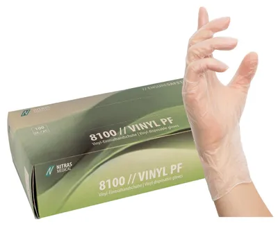 Produktbild von NITRAS® unisex Einmalhandschuhe transparent Größe M 100 St.