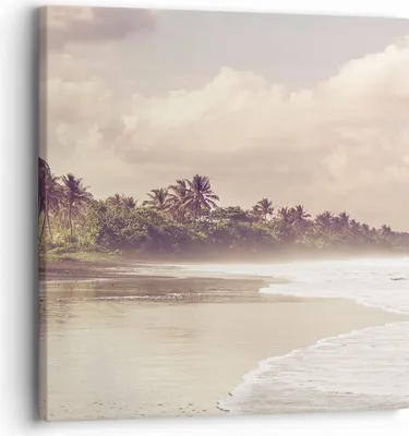 Produktbild von Bild auf Leinwand - Leinwandbild - Einteilig - Palmen Strand Wasser - 30x30cm - Wand Bild - Wanddeko - Wandbilder - Leinwanddruck - Bilder - Wanddekoration - Leinwand bilder - Wandbild - AC30x30-4917