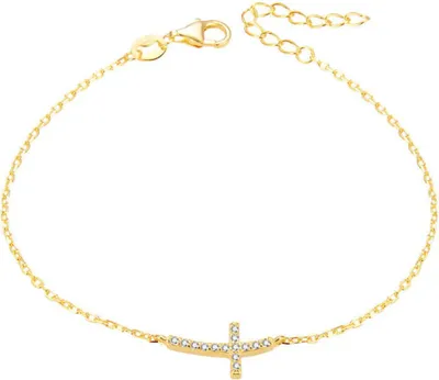 Immagine prodotto di Bracciale in argento placcato oro con croce AGB484/20-GOLD