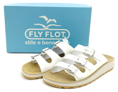 Produktbild von FlyFlot Damen Pantolette mit 3 Schnallen weiß 38