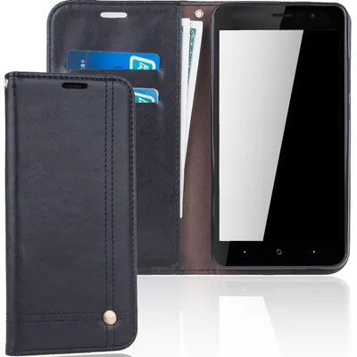 Productafbeelding van Beschermhoesje, tasje of etui voor de Wiko Lenny 4, type hoesje/wallet, kleur zwart
