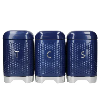 Produktbild von KitchenCraft Vorratsbehälter Kaffee, Tee & Zucker Set aus Metall Küchen 3 Stück