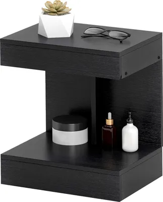 Produktbild von Nachttisch mit Schubladen, Beistelltisch, Nachtschrank mit Ablage, Nachtkommode für Schlafzimmer, Wohnzimmer, 40 x 30 x 46 cm, Schwarz