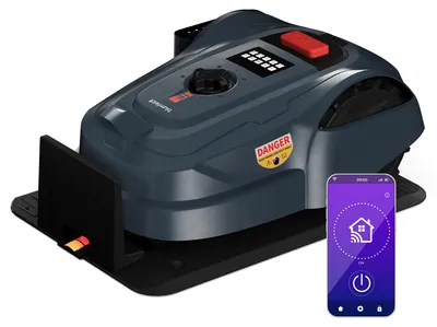 Produktbild von Blumfeldt GrassConnect Mähroboter - App-Steuerung, Mäht bis 1.000 m², Li-Ion Akku, Automatisches Laden, Leise, Regen- & Kollisionssensoren, Einstellbare Schnitthöhe, Dunkelgrau