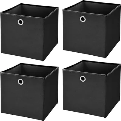 Obrázek produktu pro Úložný box z látky – skládací kostka – organizér do skříně – netkaná textilie – 32 x 32 x 32 cm – nebesky modrá