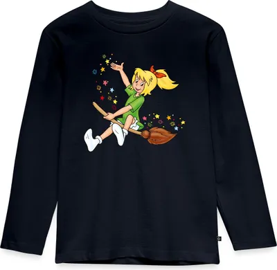 Produktbild von Spreadshirt Bibi Blocksberg Fliegt Auf Kartoffelbrei Kinder Premium Langarmshirt, 122/128 (6 Jahre), Navy