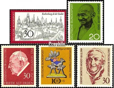 Produktbild von Briefmarken BRD (BR.Deutschland) 1969 Mi 603,608,609,610,611 (kompl.Ausg.) gestempelt Fremdenverkehr (I)