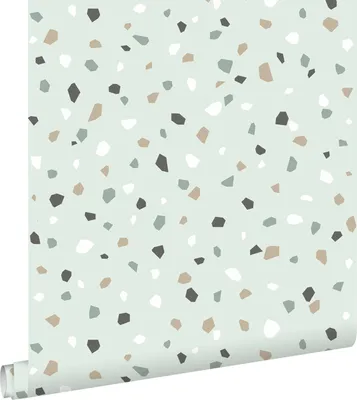 Zdjęcie produktu dla ESTAhome Tapeta lastryko miętowej zieleni,białymIszarym 53 cm x 10.05 m