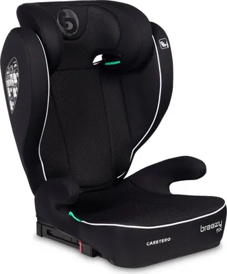 Produktbild von CARETERO Kindersitz mit Isofix, Abnehmbarer Rückenlehne und Verstellbarer Kopfstütze, Breezy, Schwarz