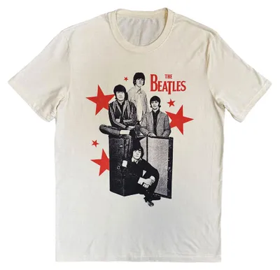 Image de The Beatles - T-shirt pour homme/femme unie RO16185 (L) (Naturel/Rouge)