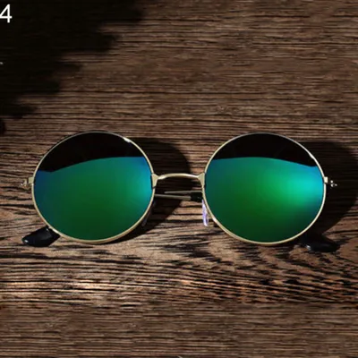 Produktbild von Herren Damen Runde Spiegellinsenbrille Im Freien Uv-Schutz Sonnenbrillen Brillen-Grün